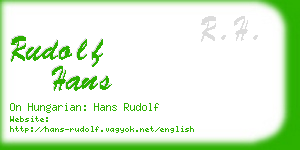 rudolf hans business card